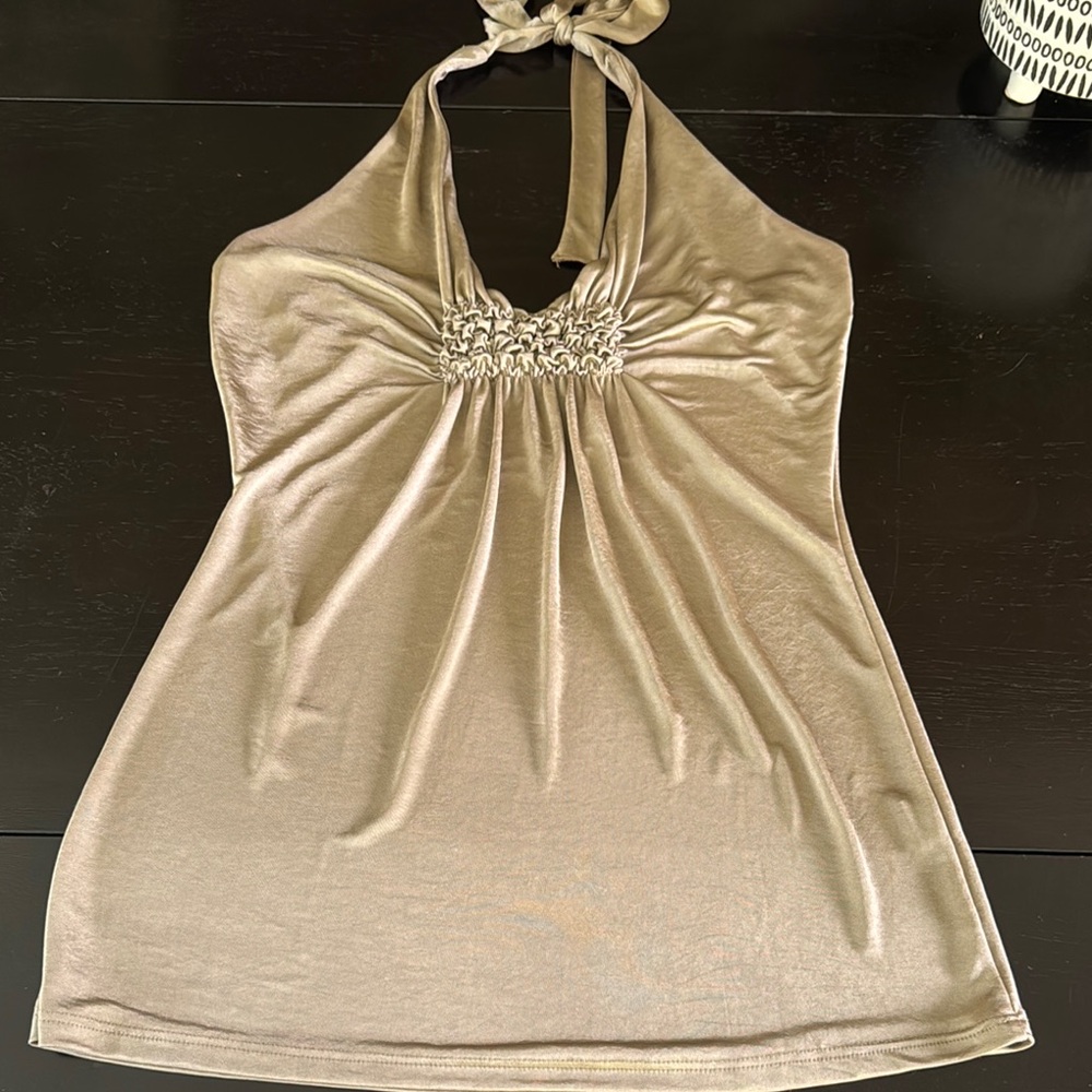Elegant Tan Halter Top